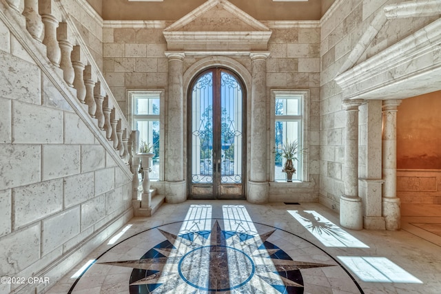 3730 Preserve Bay Blvd, Panama City, FL 32408 - entrance foyer featuring ornate columns and french doors
