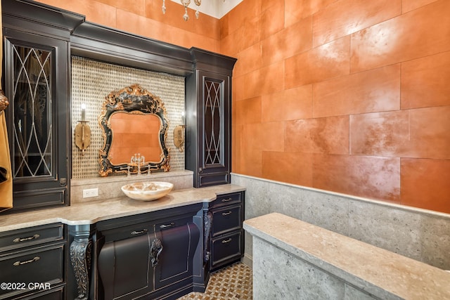 3730 Preserve Bay Blvd, Panama City, FL 32408 - bathroom featuring vanity and tile walls