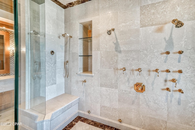 3730 Preserve Bay Blvd, Panama City, FL 32408 - bathroom with tiled shower and tile walls
