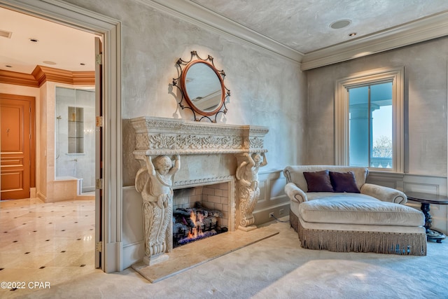 3730 Preserve Bay Blvd, Panama City, FL 32408 - sitting room with crown molding and light carpet