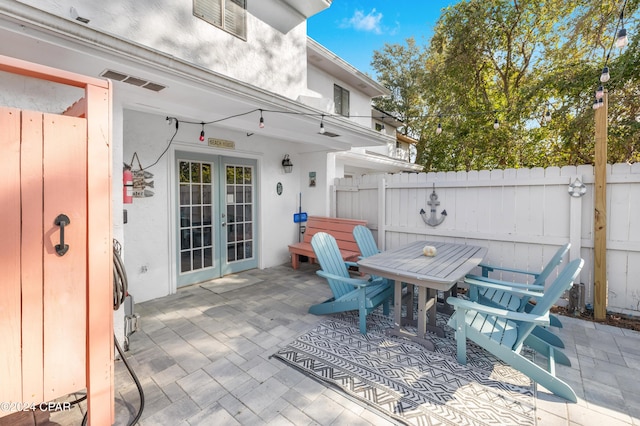 view of patio with french doors