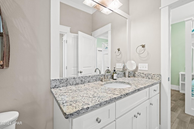 bathroom with vanity and toilet