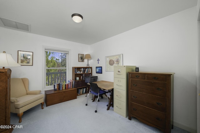 view of carpeted office