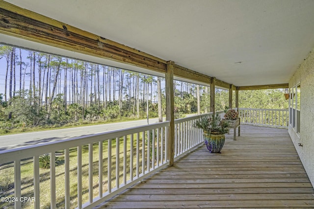 deck featuring a porch