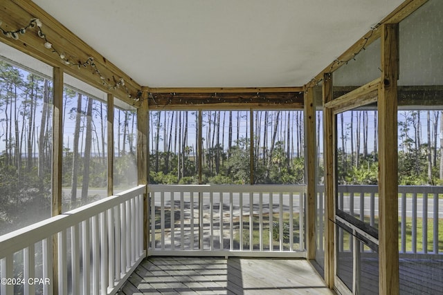 view of unfurnished sunroom