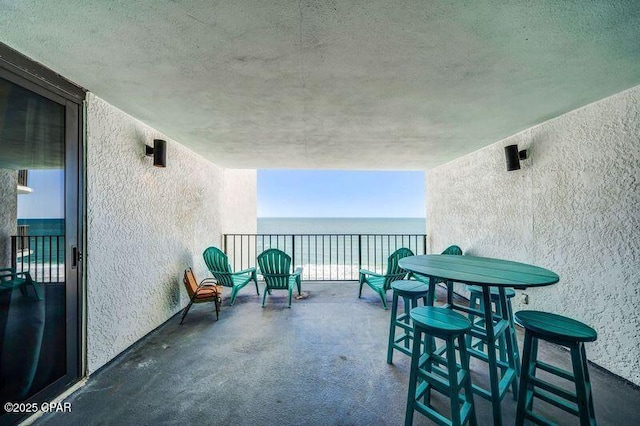 balcony with a water view