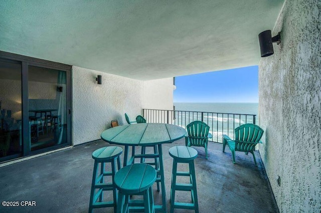 balcony with a water view