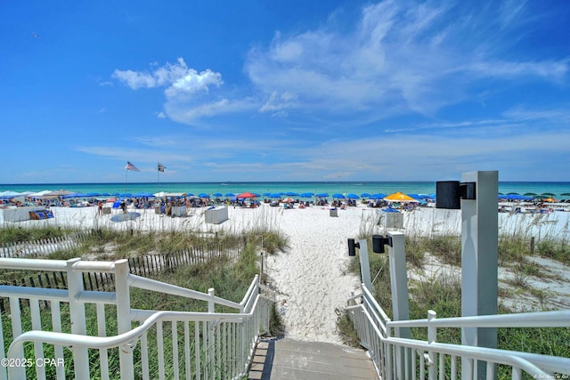 water view featuring a beach view