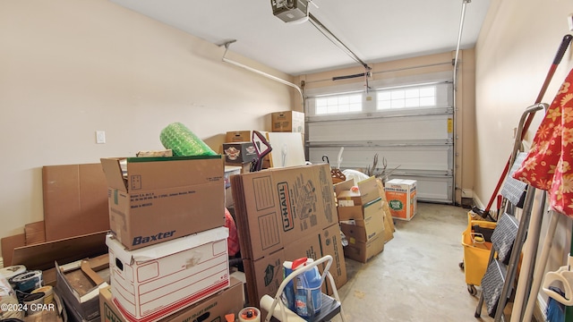 garage featuring a garage door opener