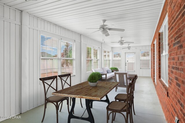 unfurnished sunroom featuring plenty of natural light