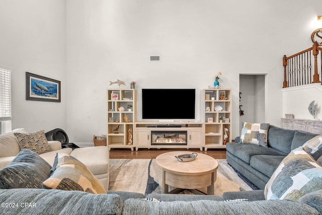 living room featuring hardwood / wood-style flooring