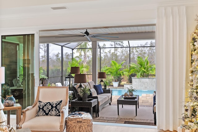 sunroom / solarium with a healthy amount of sunlight