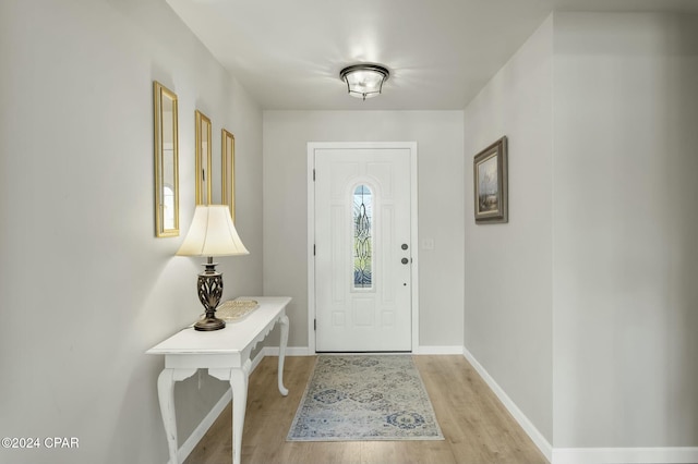 foyer featuring light hardwood / wood-style floors