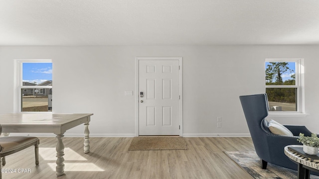 office area with light wood-type flooring