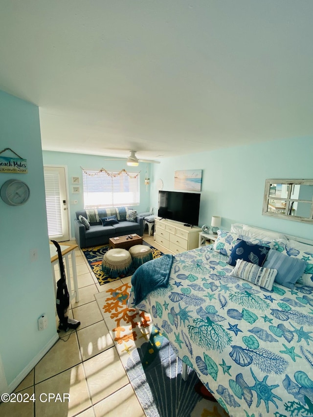 view of tiled bedroom