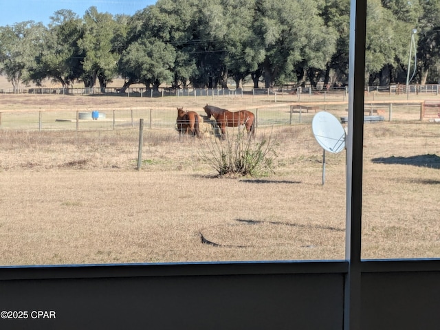 view of yard featuring a rural view