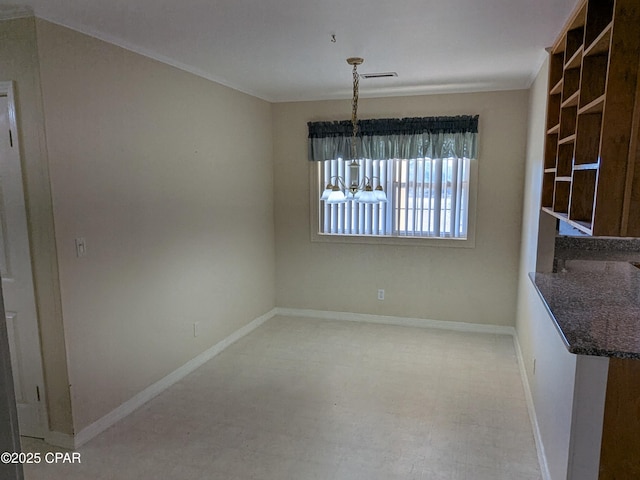 view of unfurnished dining area