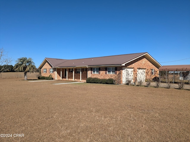 view of single story home