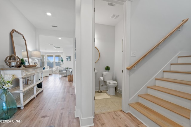 interior space featuring light wood-type flooring