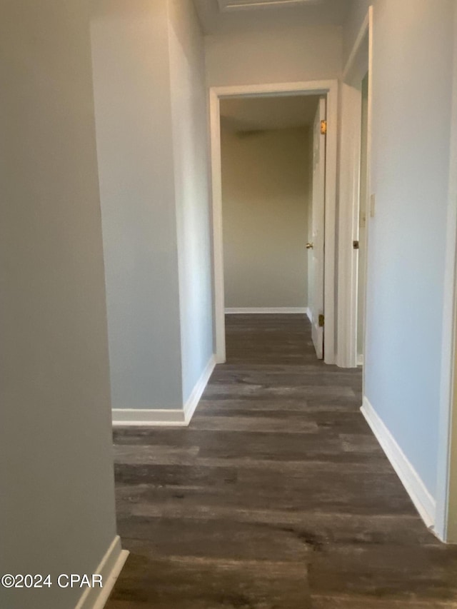 hall featuring dark hardwood / wood-style flooring