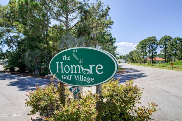 view of community sign