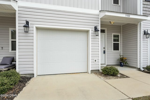 view of garage