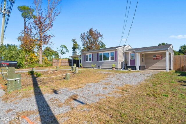 view of single story home