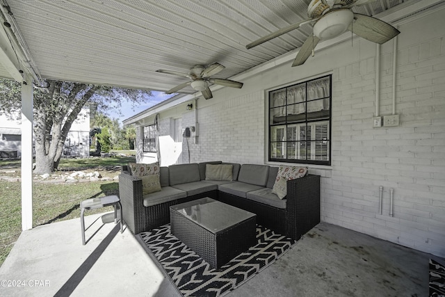 view of patio with an outdoor living space