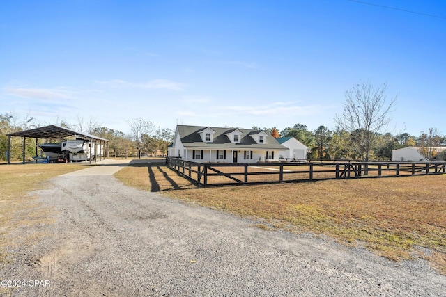 view of front of property with a carport