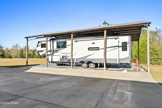 view of car parking with a carport