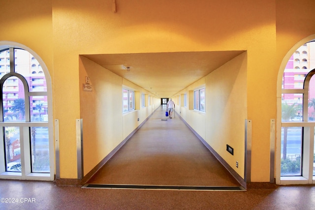 corridor featuring a wealth of natural light