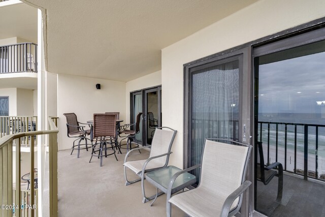 balcony with a water view