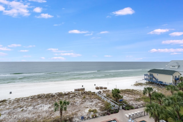 water view with a view of the beach