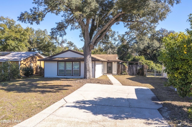 view of single story home