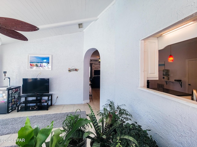 view of tiled living room