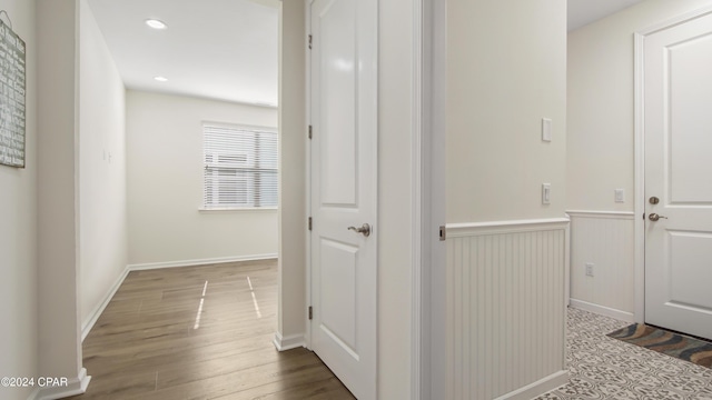 hallway featuring light wood-type flooring