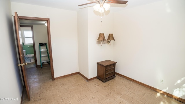 hallway featuring light parquet flooring