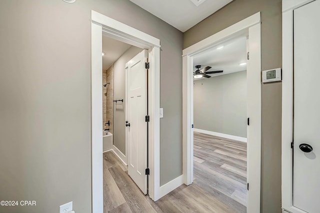 hallway featuring light hardwood / wood-style floors