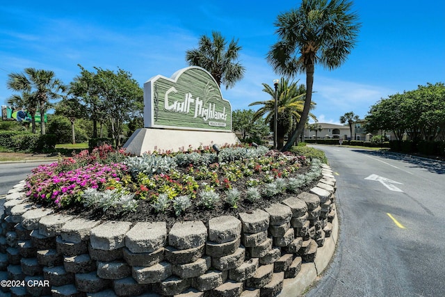 view of community sign