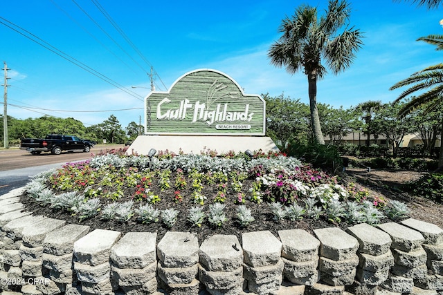 view of community sign