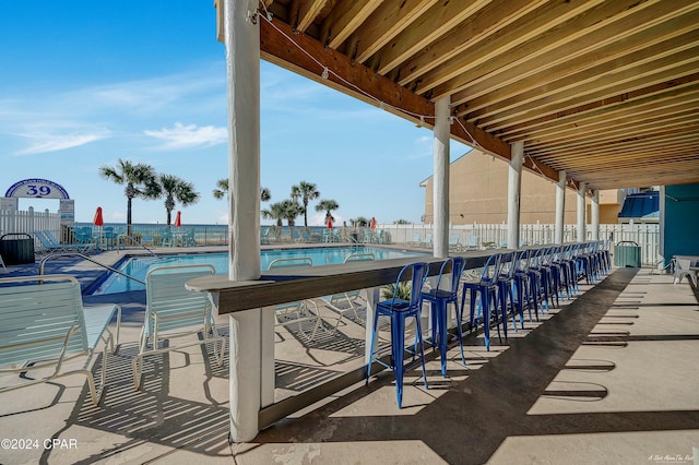 view of pool with a patio area