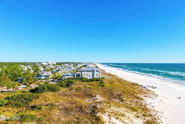 property view of water with a beach view