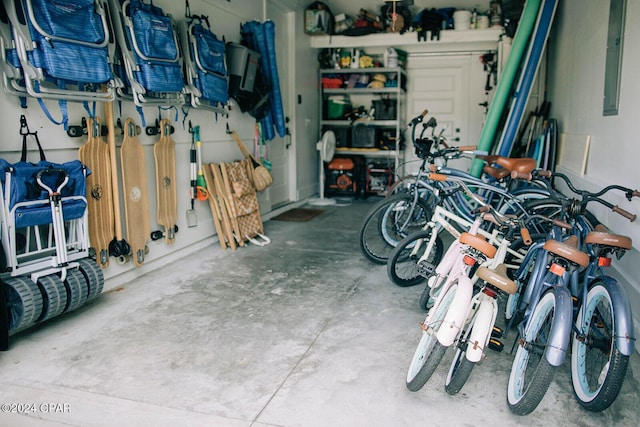 garage with electric panel