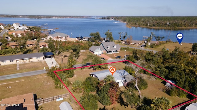 2406 Sewanee St, Lynn Haven, FL 32444 - bird's eye view with a water view and a residential view