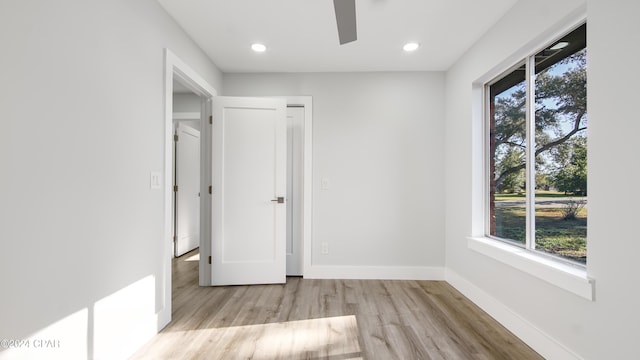 unfurnished bedroom featuring light hardwood / wood-style flooring