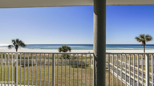 property view of water featuring a view of the beach