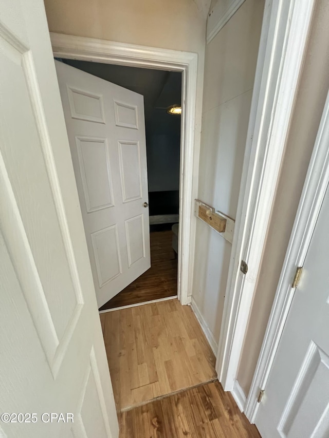 corridor featuring light wood-type flooring