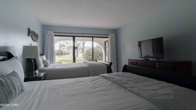 bedroom with a textured ceiling