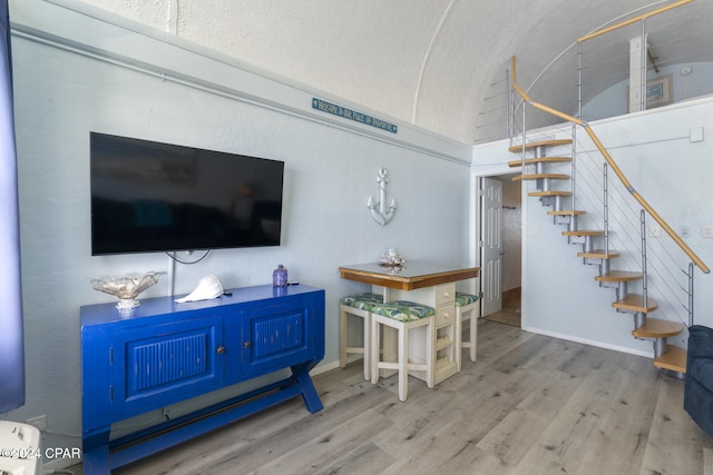 living room featuring light wood-type flooring