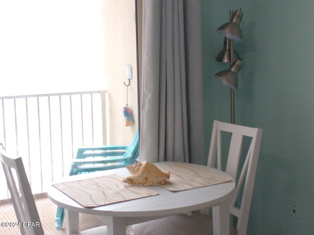 view of unfurnished dining area